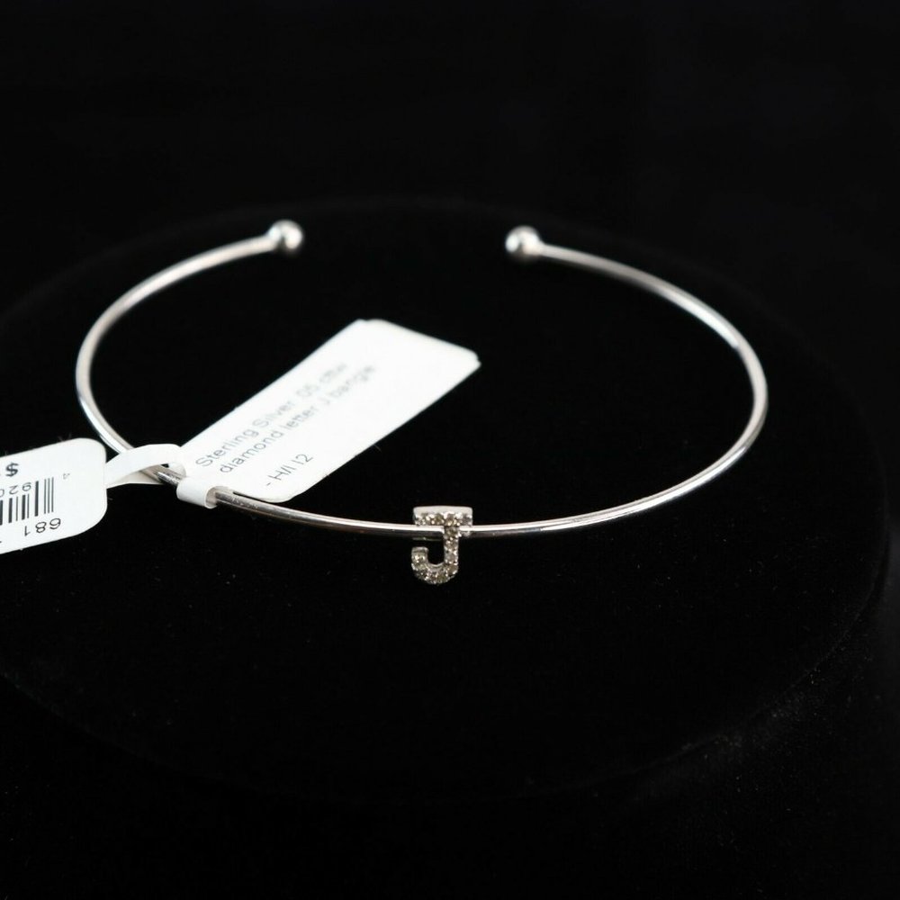LaSoula Diamond Initial J Pendant Bracelet, Sterling Silver‎
